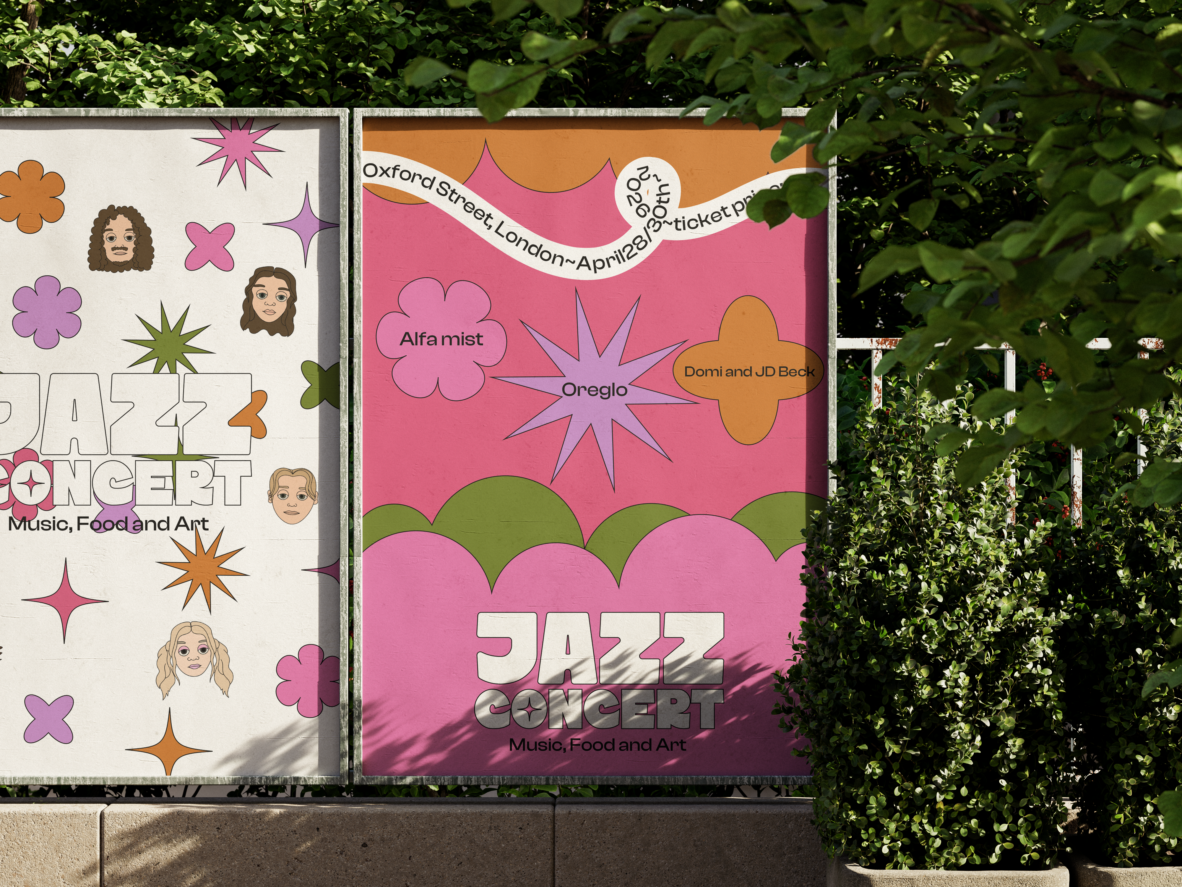 Jazz Concert, identidade visual, cartaz e aplicações.