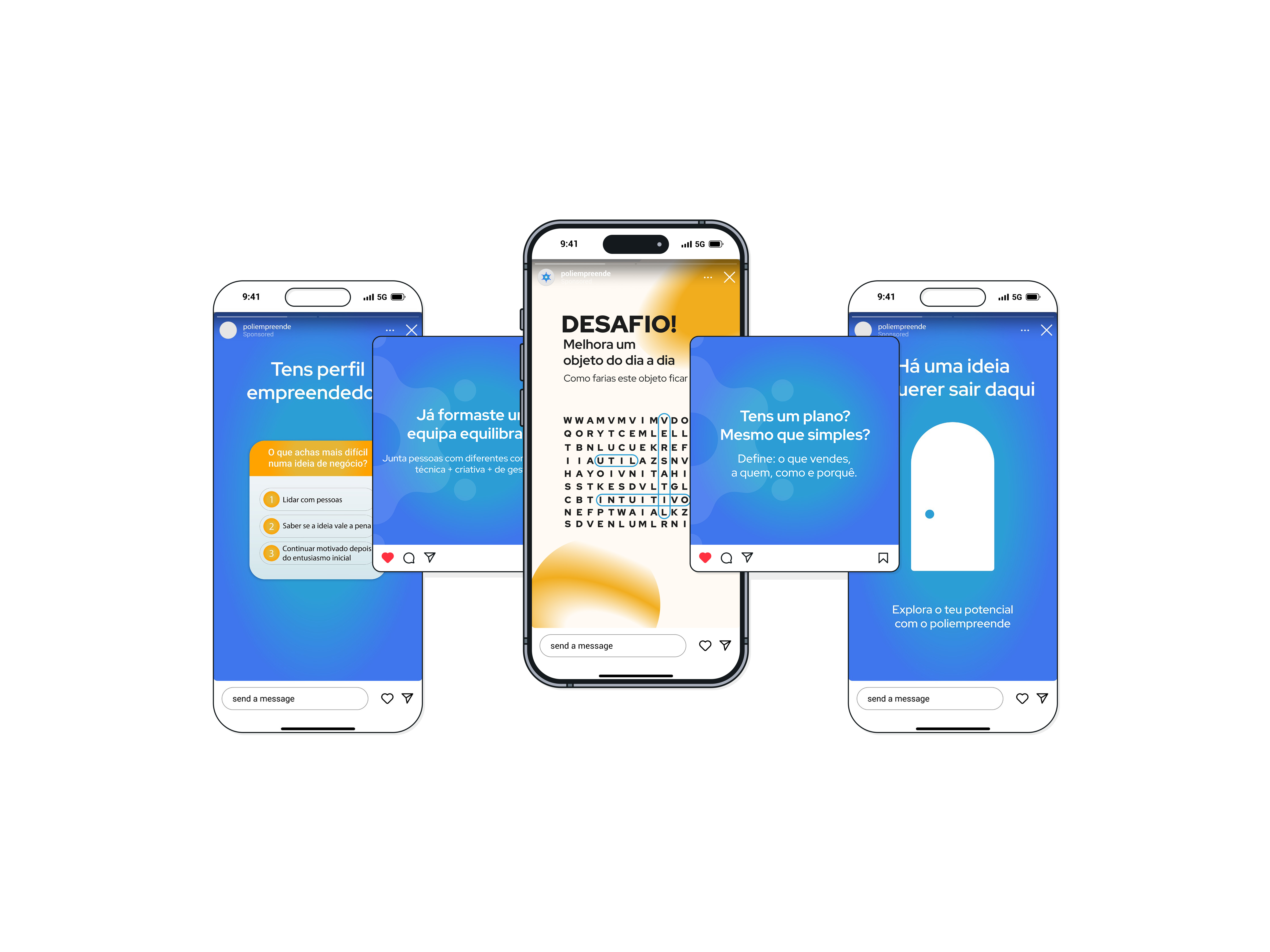 Posts e stories redes sociais